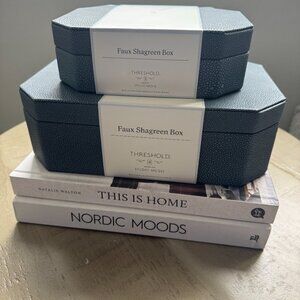 Faux Shagreen Boxes Blue (Set of 2) -
Threshold™ designed with Studio McGee